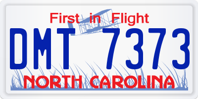 NC license plate DMT7373