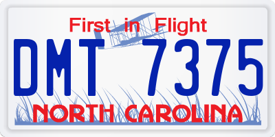 NC license plate DMT7375