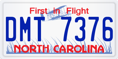 NC license plate DMT7376