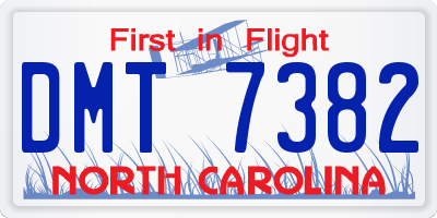 NC license plate DMT7382