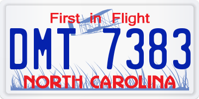 NC license plate DMT7383