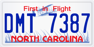 NC license plate DMT7387