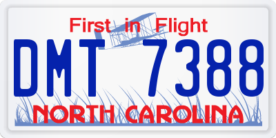 NC license plate DMT7388