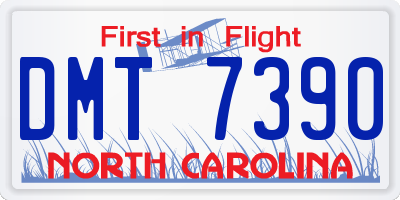 NC license plate DMT7390
