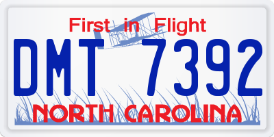NC license plate DMT7392