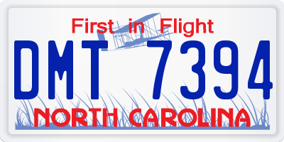 NC license plate DMT7394
