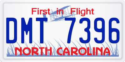 NC license plate DMT7396