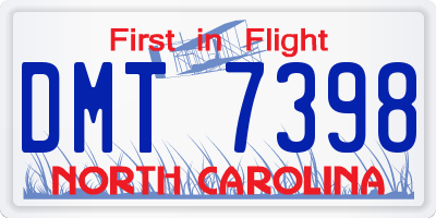 NC license plate DMT7398