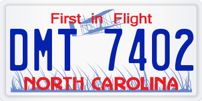 NC license plate DMT7402