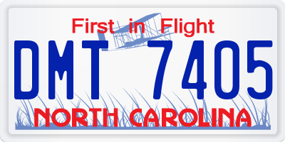 NC license plate DMT7405