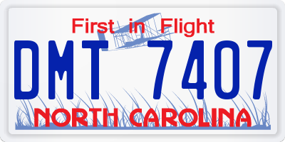NC license plate DMT7407