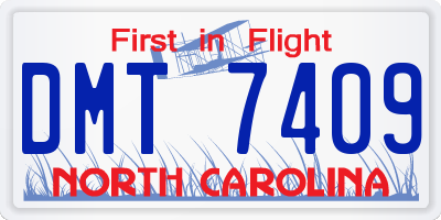 NC license plate DMT7409