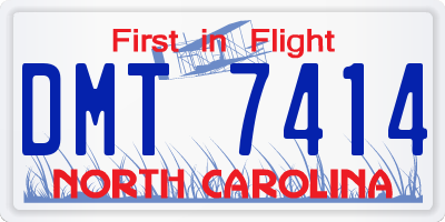 NC license plate DMT7414