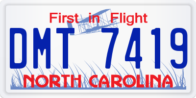 NC license plate DMT7419