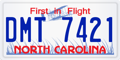NC license plate DMT7421