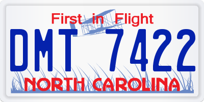 NC license plate DMT7422