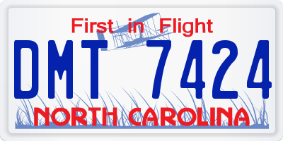 NC license plate DMT7424