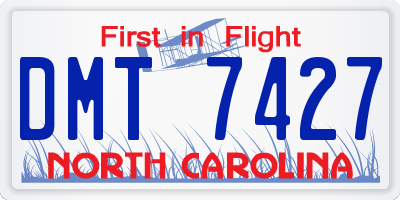 NC license plate DMT7427