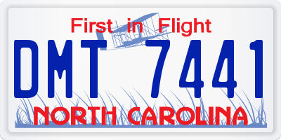 NC license plate DMT7441