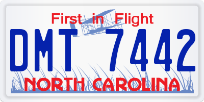 NC license plate DMT7442
