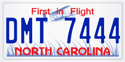 NC license plate DMT7444