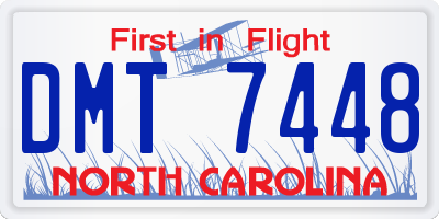 NC license plate DMT7448