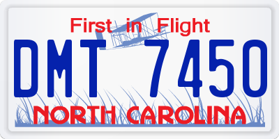 NC license plate DMT7450