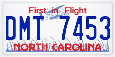 NC license plate DMT7453