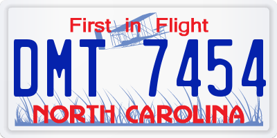 NC license plate DMT7454