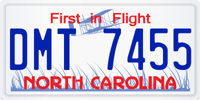 NC license plate DMT7455