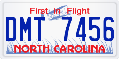 NC license plate DMT7456