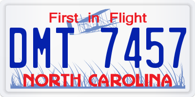 NC license plate DMT7457