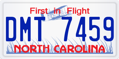 NC license plate DMT7459
