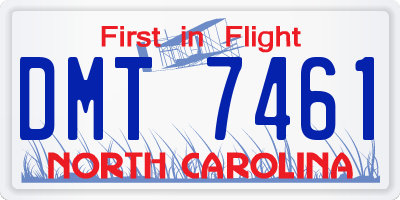 NC license plate DMT7461