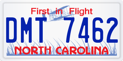 NC license plate DMT7462