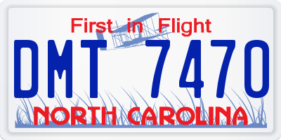 NC license plate DMT7470