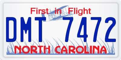 NC license plate DMT7472