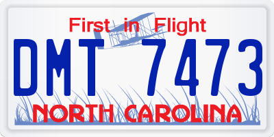 NC license plate DMT7473