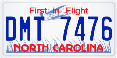 NC license plate DMT7476