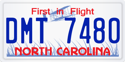 NC license plate DMT7480
