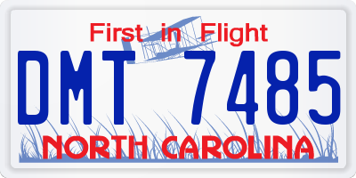 NC license plate DMT7485