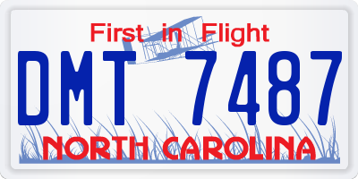 NC license plate DMT7487