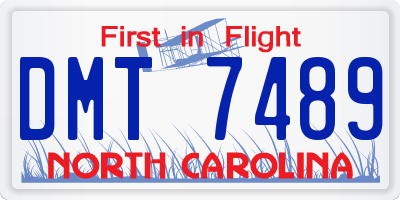 NC license plate DMT7489