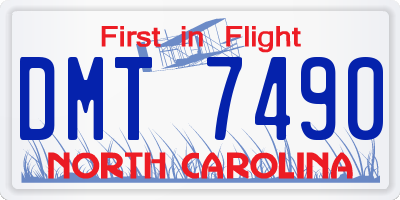 NC license plate DMT7490