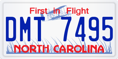 NC license plate DMT7495