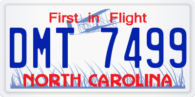 NC license plate DMT7499