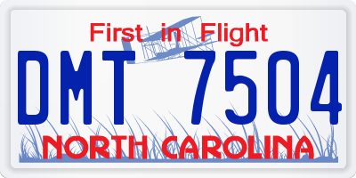 NC license plate DMT7504