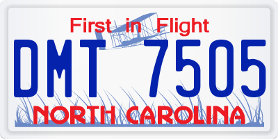 NC license plate DMT7505