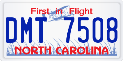 NC license plate DMT7508