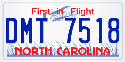 NC license plate DMT7518